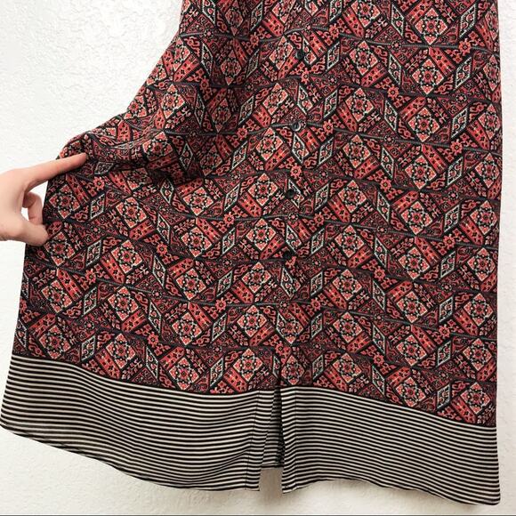 ASTR Geometric Maxi Dress Red Black S - Picture 4 of 7